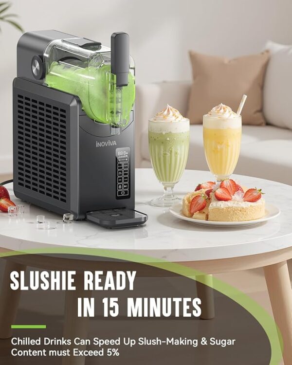 Slushie Machine, No Ice Needed, 68 oz INOVIVA Slushy Machine for Home with Self-Cleaning Function, Professional Frozen Drink Maker, 5 Preset Programs, Frozen Margaritas, Frappés, Milkshake, and More - Image 4