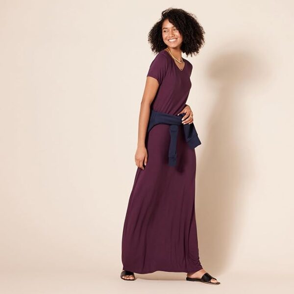 Women Short-Sleeve Maxi Dress, Flowy - Image 3