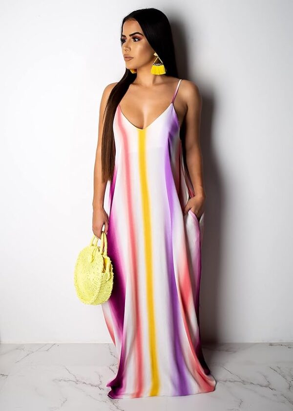 BessCops Summer Maxi Dresses for Women 2025 Plus Size Sundresses Casual Fashion Sleeveless Loose Long Sexy Dress with Pockets - Image 3