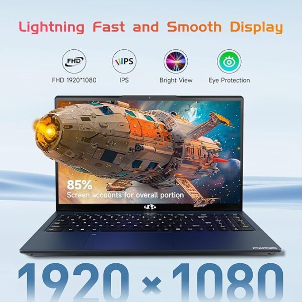 NIMO 15.6 IPS-FHD-Laptop, 16GB RAM 1TB SSD Intel Pentium Quad Core N100, Backlit Keyboard Fingerprint (Beat to i3-1115G4 Up to 3.4GHz) Computer for Student-Home WiFi 6 BT5.2 Win 11 - Image 5