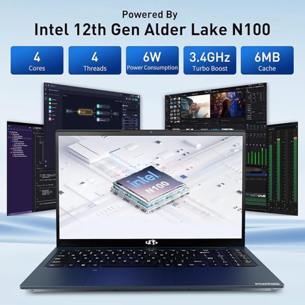 NIMO 15.6 IPS-FHD-Laptop, 16GB RAM 1TB SSD Intel Pentium Quad Core N100, Backlit Keyboard Fingerprint (Beat to i3-1115G4 Up to 3.4GHz) Computer for Student-Home WiFi 6 BT5.2 Win 11 - Image 6