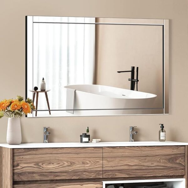 Syndra Full Length Wall 30"x48" Full Body Mirror Over The Door Long Large Wall Mounted Long Hanging Leaning Against Dressing Mirror for Bedroom Bathroom Living Room Gym Workout