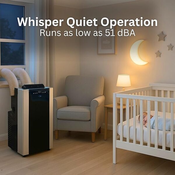 Whynter Portable Air Conditioner 14,000 BTU with Dual Hose Dehumidifier & Cooling Fan for 500 Sq Ft Rooms, Includes AC Unit Window Kit, ARC-14S (9,500 SACC) - Image 3