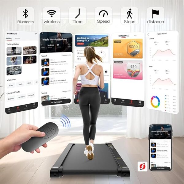 Sperax Walking Vibration Pad with APP, 3 in 1 Under Desk Treadmill, 2.5HP Low Noise Walking Treadmill Pad with Remote Control,Portable Treadmills for Home Office - Image 5