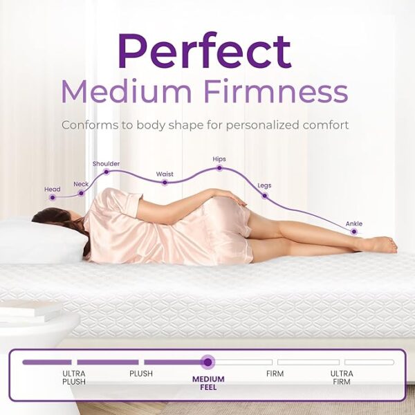 GAESTE 8 Inch Full Cooling Gel Memory Foam Mattress for Cool Sleep Medium Firm CertiPUR-US Certified Foam, Mattress in a Box Pressure Relief Removable Cover No Fiberglass (Full, 8 in) - Image 2