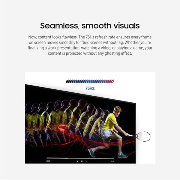 Samsung Monitor, 32-Inch Flat, 75Hz Refresh Rate, AMD FreeSync, Dual Connectivity, Eye Care - Image 6