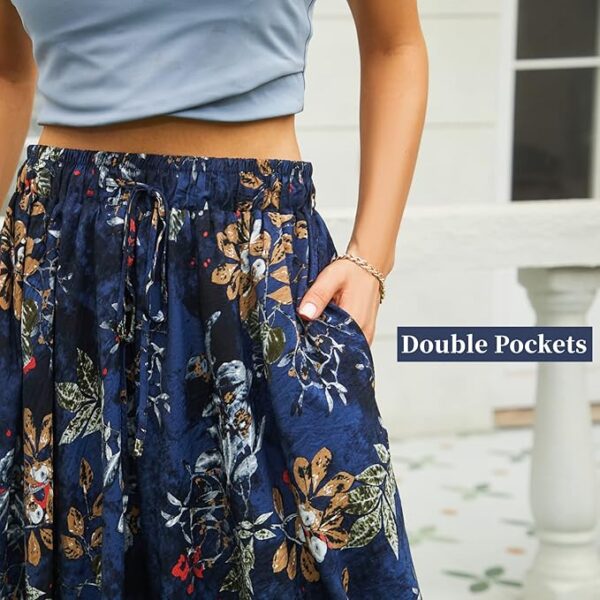 Maxi Skirts for Women with Pockets Long Midi Length Casual Skirt for Beach Party Holiday - Image 5