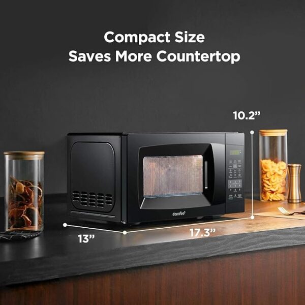 COMFEE EM720CPL-PMB Countertop Microwave Oven with Sound On/Off, ECO Mode and Easy One-Touch Buttons, 0.7 Cu Ft, Black - Image 5