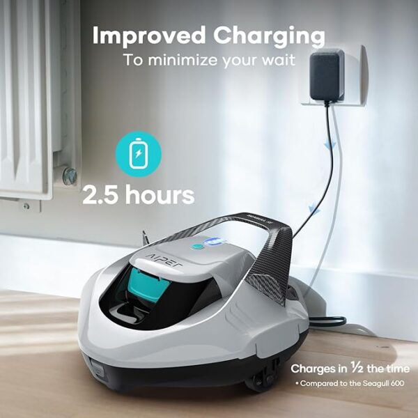 AIPER Cordless Robotic Pool Vacuum, Self-Parking Technology, Portable, Ideal for Above-Ground Flat Pool up to 40 Feet - Image 5