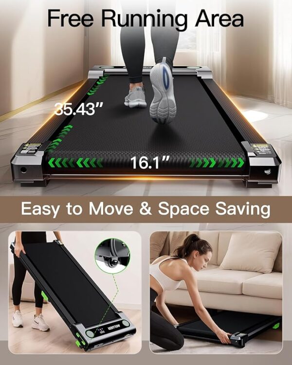 Walking Pad with Incline, Akluer Incline Treadmills for Home, 2.5 HP Under Desk Treadmill Small with Remote Control, Walking Pad Small Treadmill with LED Display - Image 2