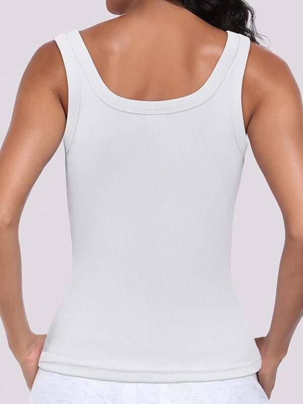 ANRABESS Womens Sleeveless Scoop Neck Tank Top Ribbed Fitted Summer Basic Slim Cute Tops 2025 - Image 2
