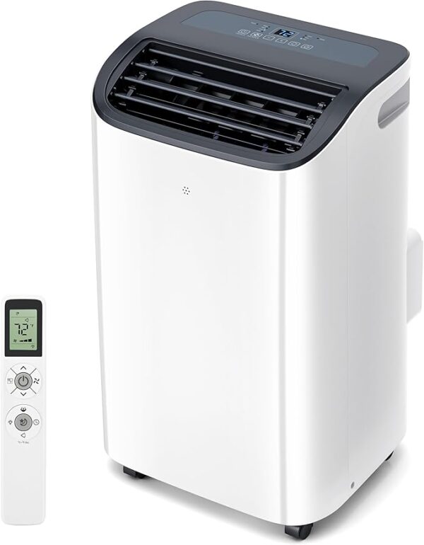 EUHOMY 14000 BTU Portable Air Conditioners Cools up to 700 Sq.Ft, Auto-Evaporation 4-in-1 Air Conditioner Portable with Cool, Dry, Fan, Sleep Modes, Air Conditioner for Bedroom, Large Room with Remote