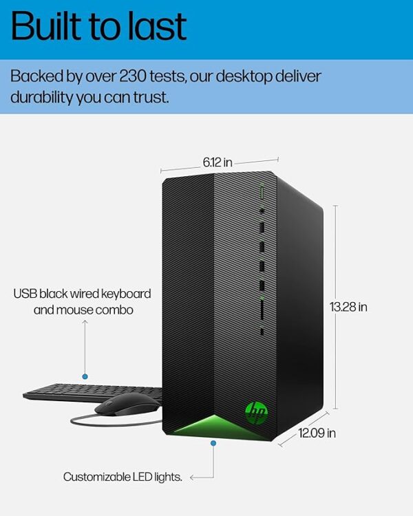 HP Pavilion Desktop Tower Computer, Intel 8-Core i7-11700F up to 4.9GHz, 32GB DDR4 RAM, 1TB PCIe SSD, GeForce GT 610 2GB, WiFi 6, Bluetooth, RJ-45, Type-C, HDMI, KB & Mouse, Windows 11 Pro, WE/PGPY - Image 2
