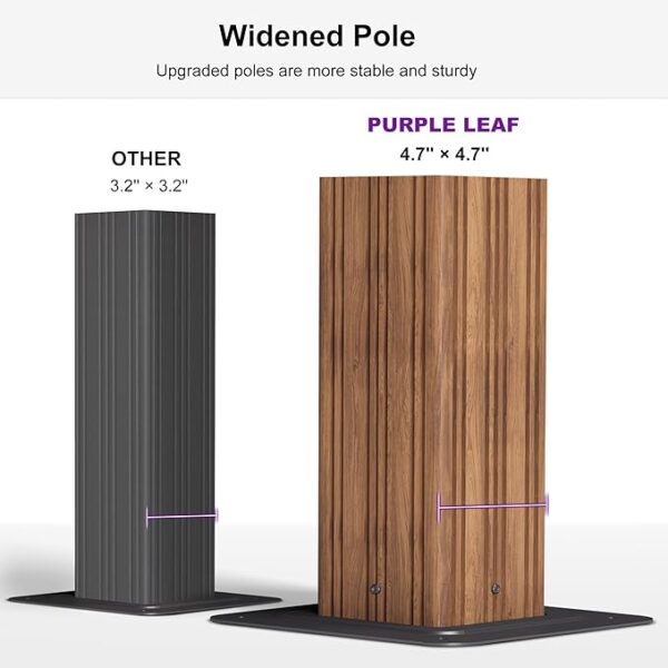 PURPLE LEAF 12' X 24' Outdoor Hardtop Gazebo for Patio Galvanized Steel Double Roof Permanent Canopy Teak Finish Coated Aluminum Frame Pavilion Gazebo with Netting and 36 String Lights - Image 4