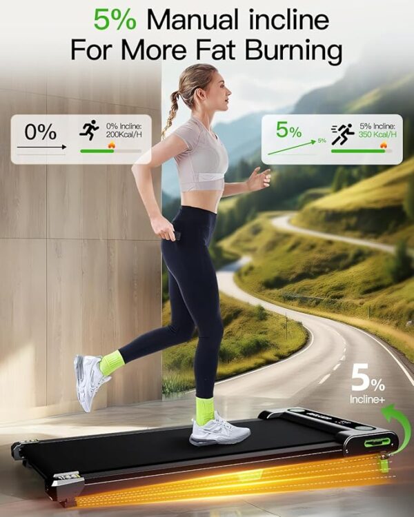 Walking Pad with Incline, Akluer Incline Treadmills for Home, 2.5 HP Under Desk Treadmill Small with Remote Control, Walking Pad Small Treadmill with LED Display - Image 5