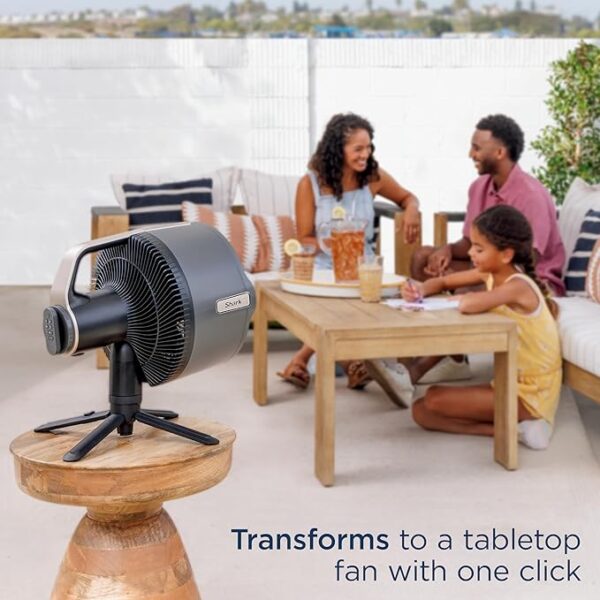 Shark FlexBreeze Pro Mist Fan — Indoor & Outdoor, Integrated Misting, Pedestal to Tabletop, Corded or Cordless, Up to 24-Hr Battery, Oscillating, Charcoal Grey, FA302 (2025 Release) - Image 5