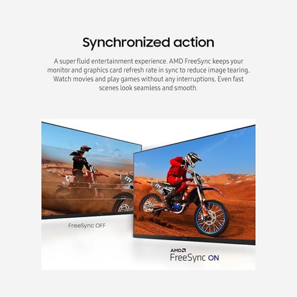 Samsung Monitor, 32-Inch Flat, 75Hz Refresh Rate, AMD FreeSync, Dual Connectivity, Eye Care - Image 3