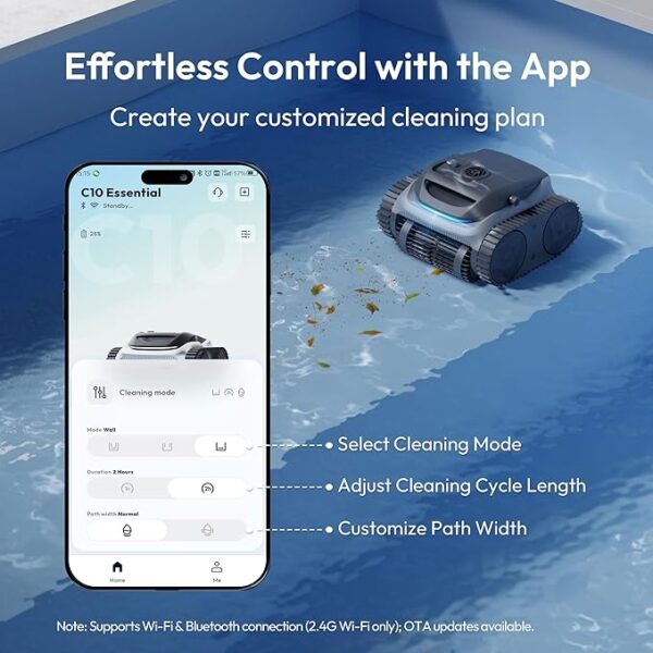 Bubot 700 Pool Cleaner Robot, Cordless Pool Vacuum with Superior Suction, Triple Motors, Smart Navigation, APP Control, Wall/Waterline, 140-Min Runtime for Inground Pools up to 861 Sq.Ft, Space Grey - Image 2