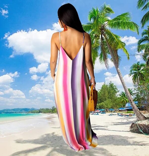 BessCops Summer Maxi Dresses for Women 2025 Plus Size Sundresses Casual Fashion Sleeveless Loose Long Sexy Dress with Pockets - Image 2