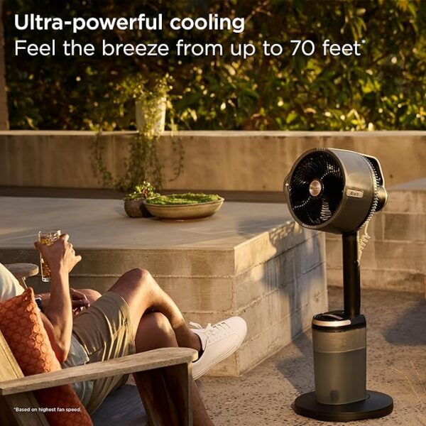 Shark FlexBreeze Pro Mist Fan — Indoor & Outdoor, Integrated Misting, Pedestal to Tabletop, Corded or Cordless, Up to 24-Hr Battery, Oscillating, Charcoal Grey, FA302 (2025 Release) - Image 6