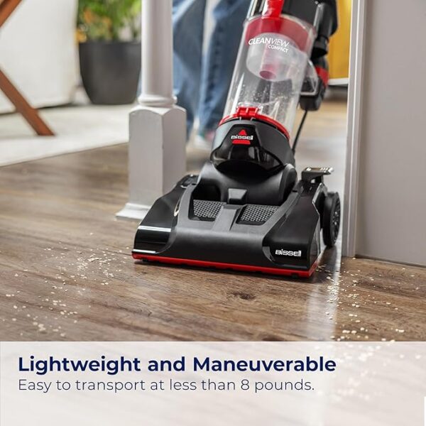 Bissell CleanView Compact Upright Vacuum, Fits in Dorm Rooms & Apartments, Lightweight with Powerful Suction and Removable Extension Wand, 3508 - Image 2