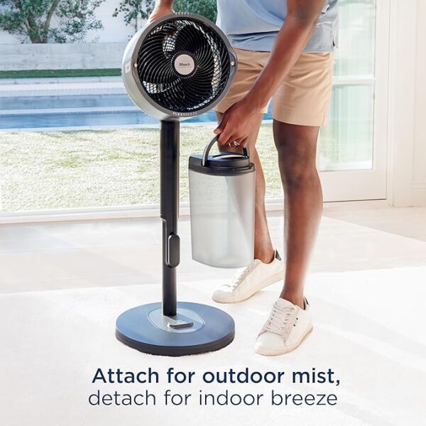 Shark FlexBreeze Pro Mist Fan — Indoor & Outdoor, Integrated Misting, Pedestal to Tabletop, Corded or Cordless, Up to 24-Hr Battery, Oscillating, Charcoal Grey, FA302 (2025 Release) - Image 3