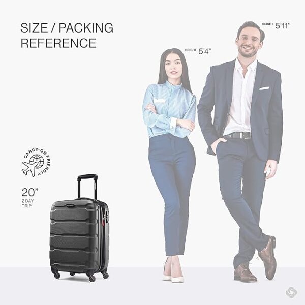 Samsonite Omni PC Hardside Expandable Luggage with Spinner Wheels, Black, Carry-On 20-Inch - Image 2