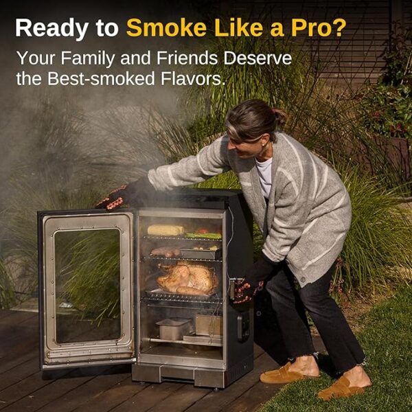 EAST OAK 30" Electric Smoker for Outdoors | Built-in Meat Probe & Up to 6× Longer Smokes on a Single Load | Side Chip Loader for Uninterrupted Smoking | Bigger Batches with 725 sq in Cooking Area - Image 4
