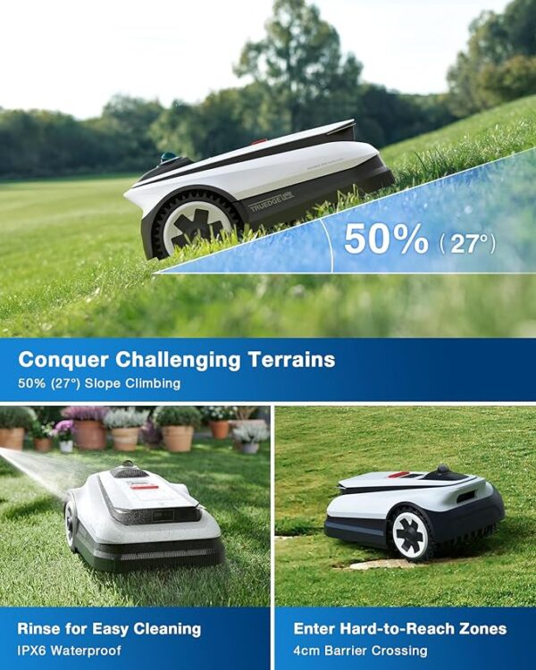 ECOVACS Goat A3000 LiDAR Robot Lawn Mower, Dual-LiDAR Navigation,Suitable for 3/4 Acre, 13” Cutting Width, 45min Fast Charging, Precise Edge Mowing, Smart Lawn Mower for Large Garden - Image 4