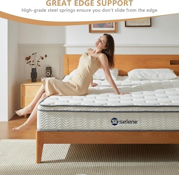 Full Size Mattresses, 10 Inch Mattress Full with Pocket Spring and Memory Foam for Pressure Relief, Motion Isolation, Edge Support, Medium Firm Mattress in a Box, CertiPUR-US, White - Image 5
