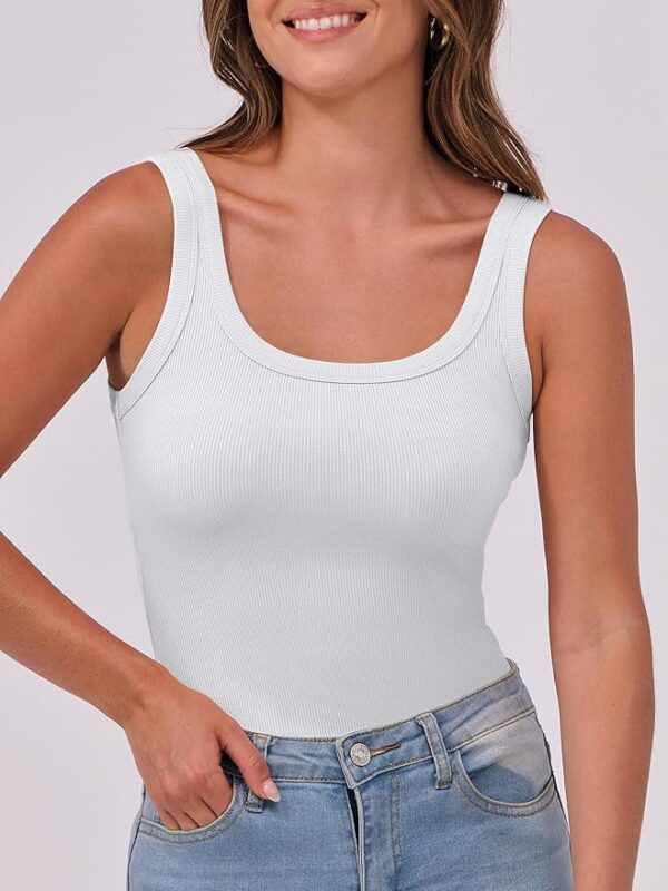 ANRABESS Womens Sleeveless Scoop Neck Tank Top Ribbed Fitted Summer Basic Slim Cute Tops 2025 - Image 3