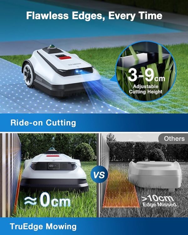 ECOVACS Goat A3000 LiDAR Robot Lawn Mower, Dual-LiDAR Navigation,Suitable for 3/4 Acre, 13” Cutting Width, 45min Fast Charging, Precise Edge Mowing, Smart Lawn Mower for Large Garden - Image 6