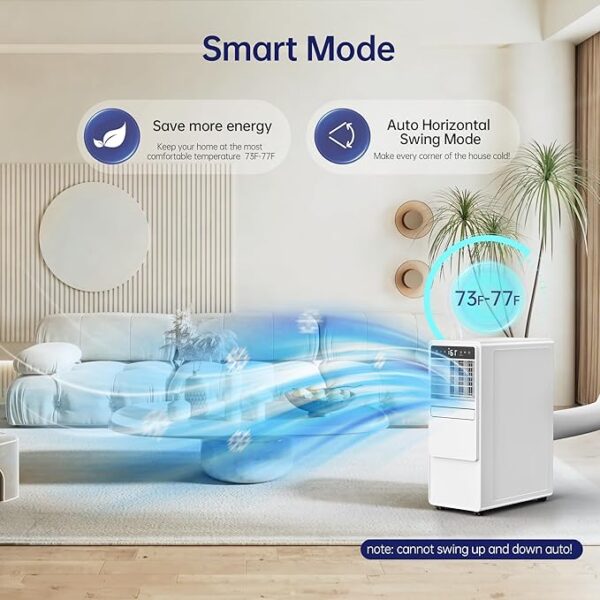 Portable Air Conditioners 12000 BTU with Remote Control, 3-in-1 Free Standing Cooling AC Unit with Fan & Dehumidifier, Cools Room up to 500 sq.ft, Smart/Sleep Mode,3 Speed,Auto Swing,24H Timer - Image 5
