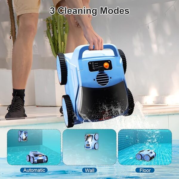 (2025 New) Robotic Pool Vacuum, Robotic Pool Cleaner for Inground Pools, Smart Navigation, Floor/Wall/Waterline Cleaning, 180 Mins Runtime for Pool Up to 2100 Sq.ft - Image 4