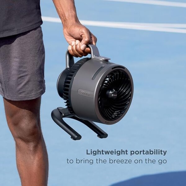 Shark FlexBreeze HydroGo Fan—Ultra-powerful portable fan with indoor + outdoor mist, Up to 70 feet of reach, corded & cordless, up to 12-hr. battery, 5 speeds, evaporative misting, Glacier, FA052BL - Image 6