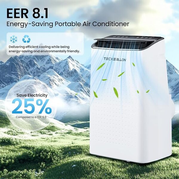 15000 BTU Portable Air Conditioners Cools Up to 800 Sq.Ft, 4-IN-1 Self-Evaporating Portable AC Unit with Dehumidifier, Fan, Sleep Mode, 24-Hour Timer, Remote Control for Large Room, Office - Image 5