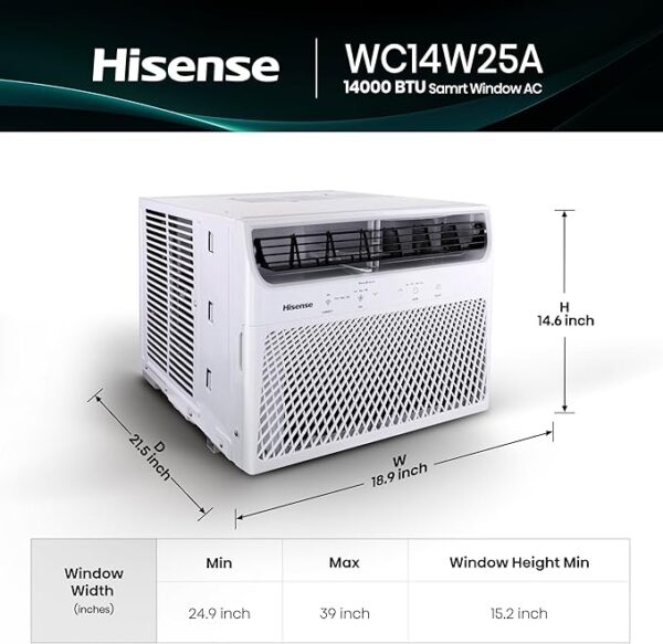 Hisense WC14W25A Window Air Conditioner, 14,000 BTU, White - Image 4