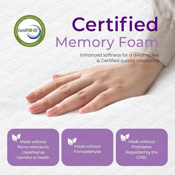 GAESTE 8 Inch Full Cooling Gel Memory Foam Mattress for Cool Sleep Medium Firm CertiPUR-US Certified Foam, Mattress in a Box Pressure Relief Removable Cover No Fiberglass (Full, 8 in) - Image 6