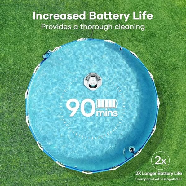 AIPER Cordless Robotic Pool Vacuum, Self-Parking Technology, Portable, Ideal for Above-Ground Flat Pool up to 40 Feet - Image 2