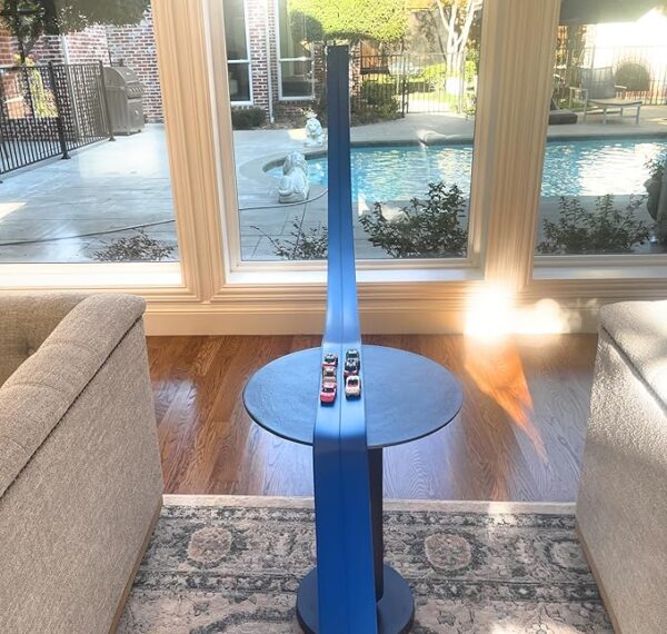 FlexTrack 5000 Flexible Race Car Track for Kids Toy with Suction Cups Compatible with Hot Wheels and Diecast 1/64th Cars and More 15 Feet Long Rolls Up Portable Racetrack (Racing Blue) - Image 6