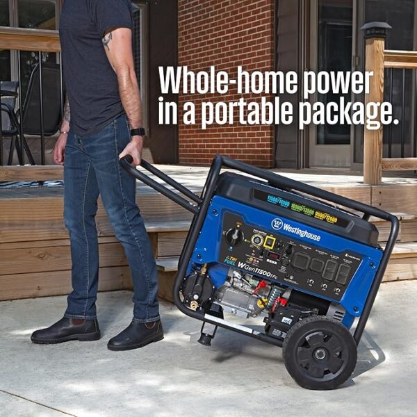 Westinghouse 14500 Peak Watt Tri-Fuel Home Backup Portable Generator, Remote Electric Start, Transfer Switch Ready, Gas, Propane, and Natural Gas Powered - Image 5