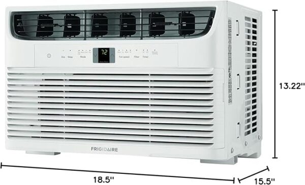 Frigidaire 6,000 BTU Window Air Conditioner & Dehumidifier, 115V, Cools up to 250 Sq. Ft. for Apartment, Dorm Room & Small/Medium Rooms, with Remote Control, Programmable Timer, and Sleep Mode, White - Image 6