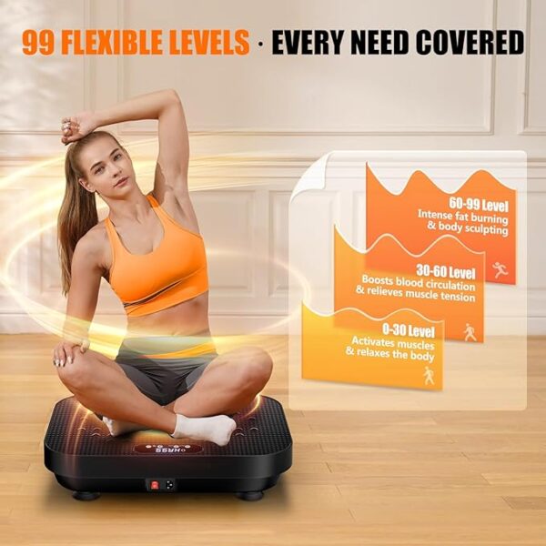Vibration Plate Exercise Machine, 2025 Upgraded Fitness Vibrating Lymphatic Drainage Full Body Workout Shaker for Weight Loss, Featuring a 330 Lbs Capacity Vibrate Fitness Platform with 8 Modes - Image 6