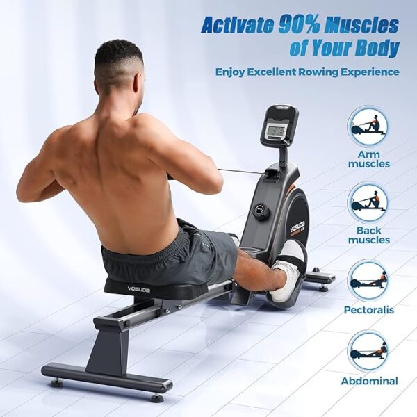 YOSUDA Magnetic/Water Rowing Machine 350 LB Weight Capacity - Rower Machine for Home Use with Bluetooth, App Supported, Tablet Holder and Comfortable Seat Cushion - Image 6