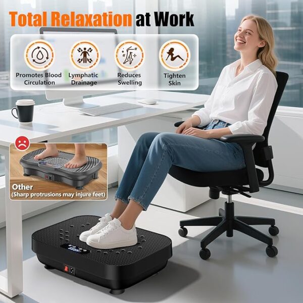 Vibration Plate Exercise Machine, 2025 Upgraded Fitness Vibrating Lymphatic Drainage Full Body Workout Shaker for Weight Loss, Featuring a 330 Lbs Capacity Vibrate Fitness Platform with 8 Modes - Image 2