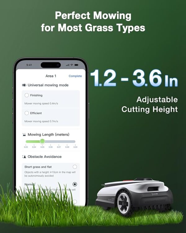 ECOVACS Goat A2500 RTK Robot Lawn Mower, Lidar-Enhanced RTK+Vision Navigation, Auto-Mapping, Dual Blades, Edge Precision Mowing, Perimeter Wire-Free, Suitable for 5/8 Acres Lawn, 50% Slope Capability - Image 6