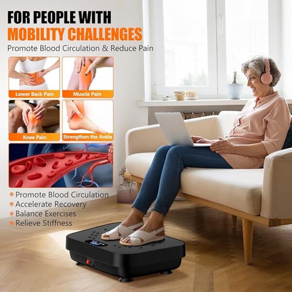Vibration Plate Exercise Machine, 2025 Upgraded Fitness Vibrating Lymphatic Drainage Full Body Workout Shaker for Weight Loss, Featuring a 330 Lbs Capacity Vibrate Fitness Platform with 8 Modes - Image 4