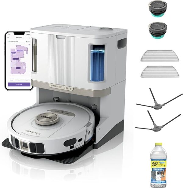 Shark Robot Vacuum & Mop Combo, PowerDetect NeverTouch Pro, Self-Emptying, Self-Refill with Self-Clean Pad Wash & Dry, 60-Day Debris Capacity, 30-Day Refill Tank, 5 PowerDetect Technologies, AV2800ZE - Image 2