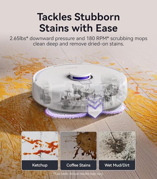 NARWAL Freo Pro Robot Vacuum and Mop Combo, Tangle Free Robot Mop, 8500Pa Powerful Suction, Self-Emptying, Auto Mop Washing, Auto Drying, Obstacle Avoidance, Ideal for Pet Hair and Hard Floor - Image 4