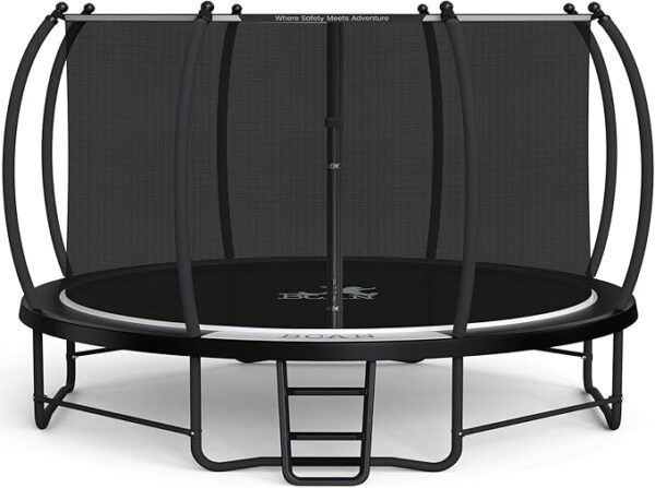 BCAN 8FT 10FT 12FT 14FT 15FT 16FT Recreational Trampoline with Enclosure for Kids Adults, ASTM Approved, Outdoor Trampolines with Ladder for Kids
